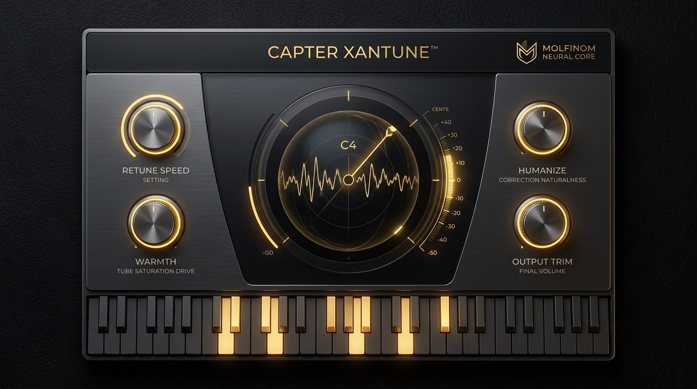 Capter XanTune Real-Time Vocal Auto-Tune Native VST Interface